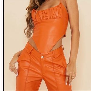 Plt faux leather top ONLY